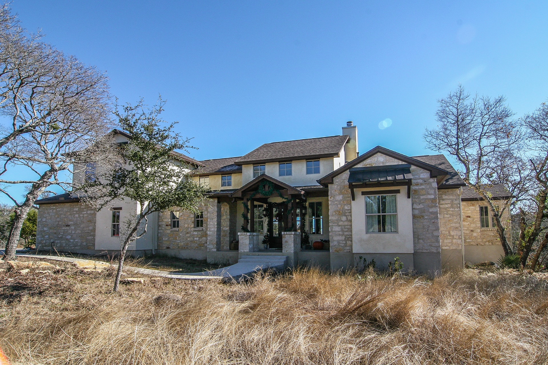 Color rendering of Texas Style home plan (ThePlanCollection: House Plan #136-1034)