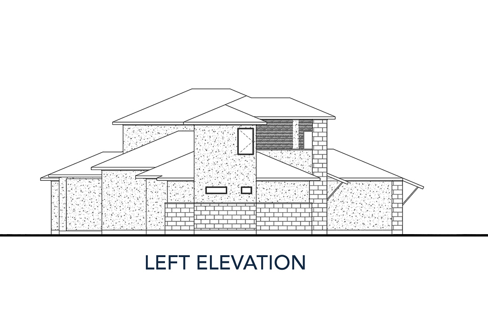 Home Plan Left Elevation of this 4-Bedroom,3727 Sq Ft Plan -136-1035