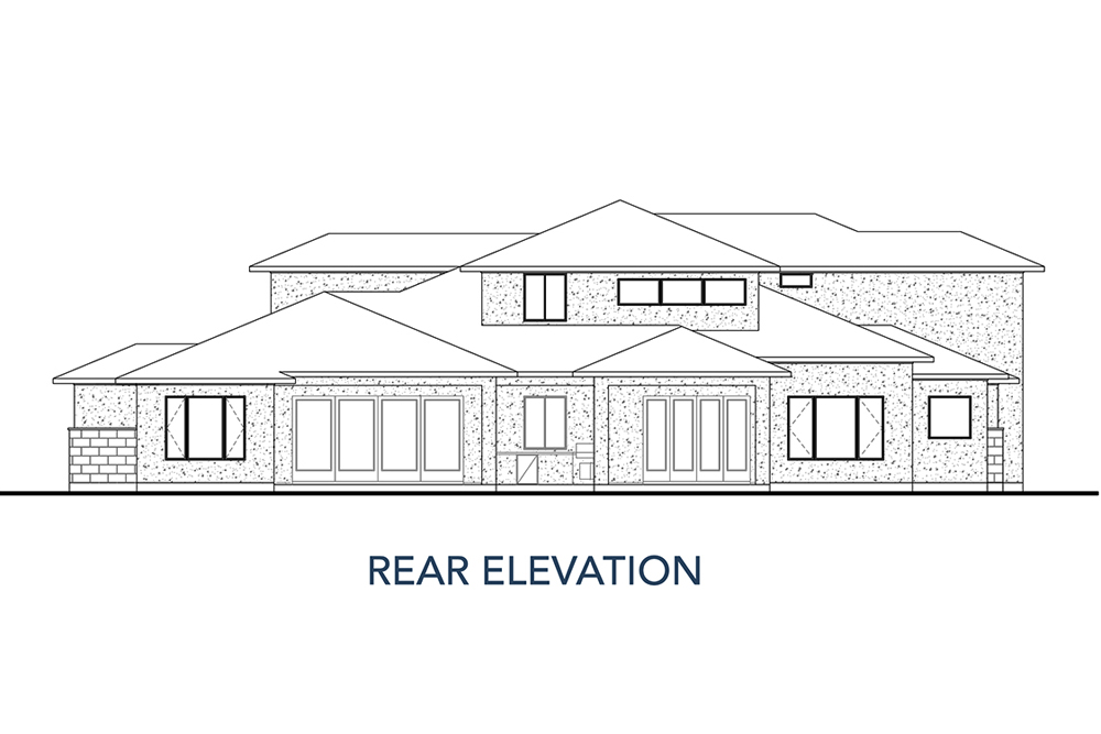 Home Plan Rear Elevation of this 4-Bedroom,3727 Sq Ft Plan -136-1035