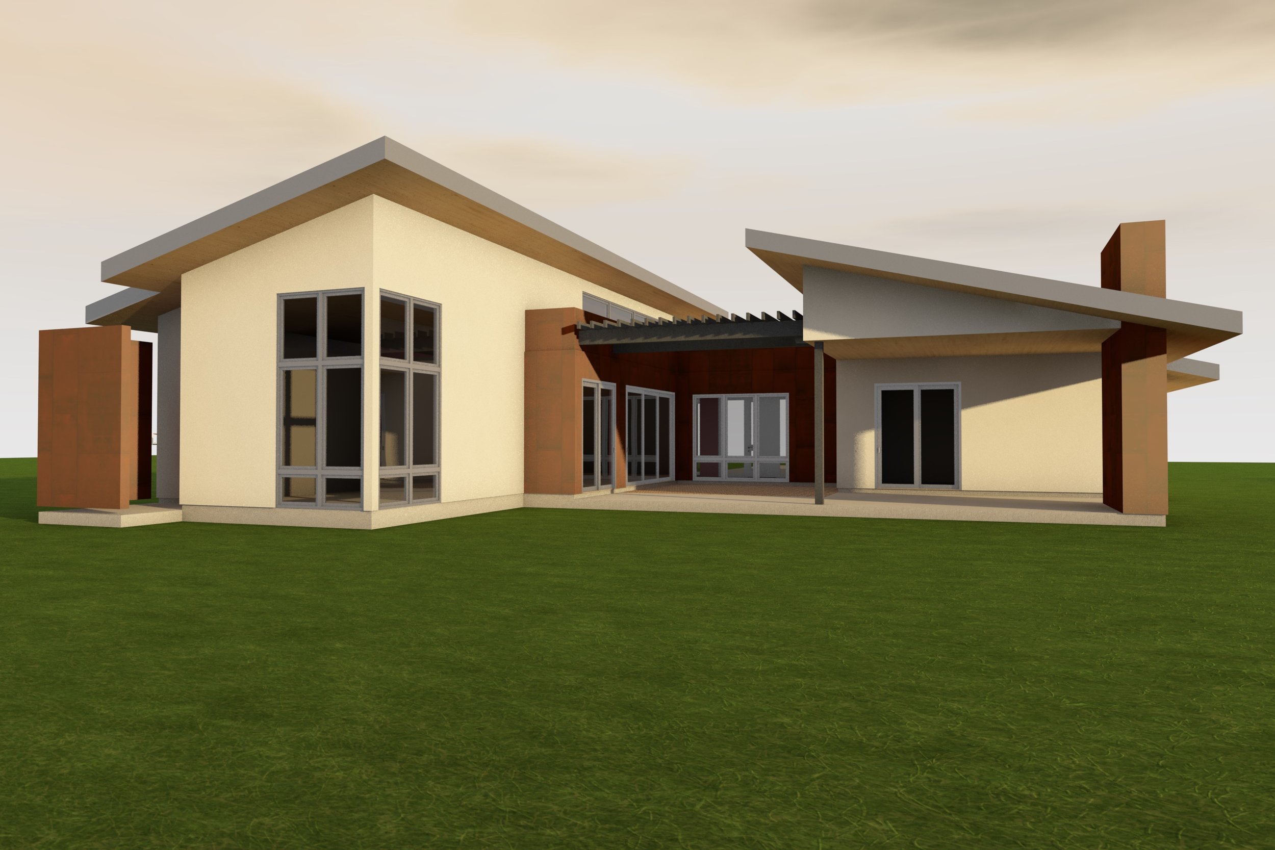 Rear View of this 3-Bedroom, 2002 Sq Ft Plan - 136-1036