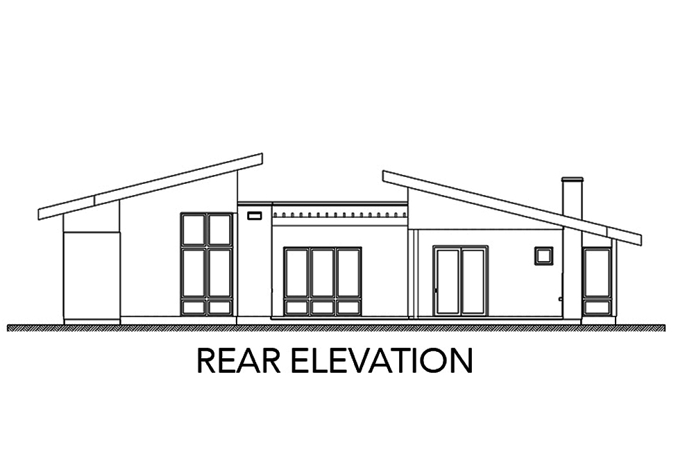 Home Plan Rear Elevation of this 3-Bedroom,2002 Sq Ft Plan -136-1036