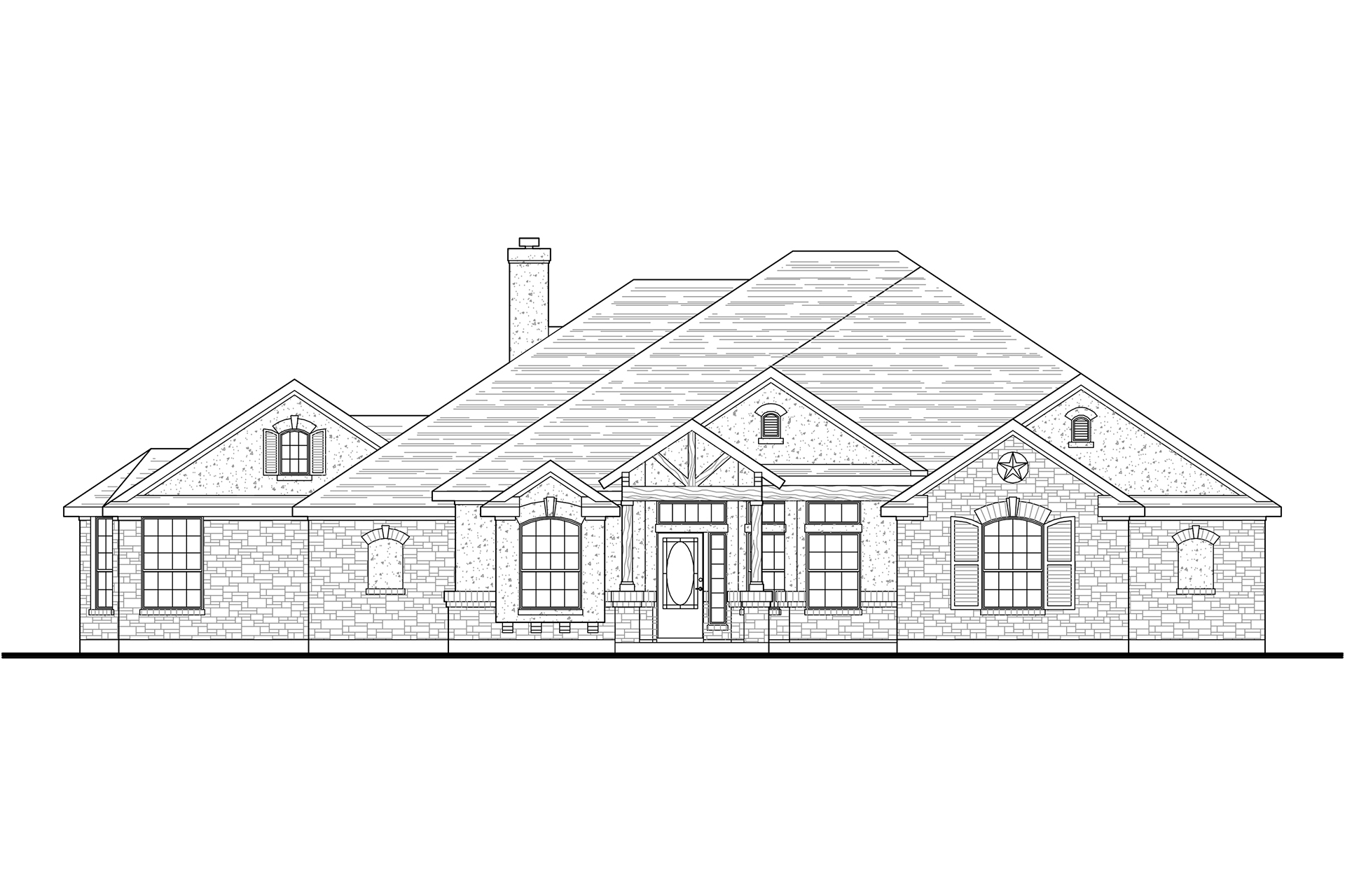 Home Plan Front Elevation of this 4-Bedroom,2772 Sq Ft Plan -136-1037
