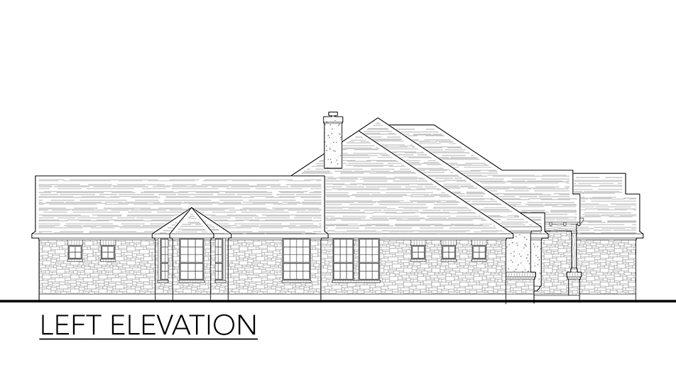 Home Plan Left Elevation of this 4-Bedroom,2772 Sq Ft Plan -136-1037