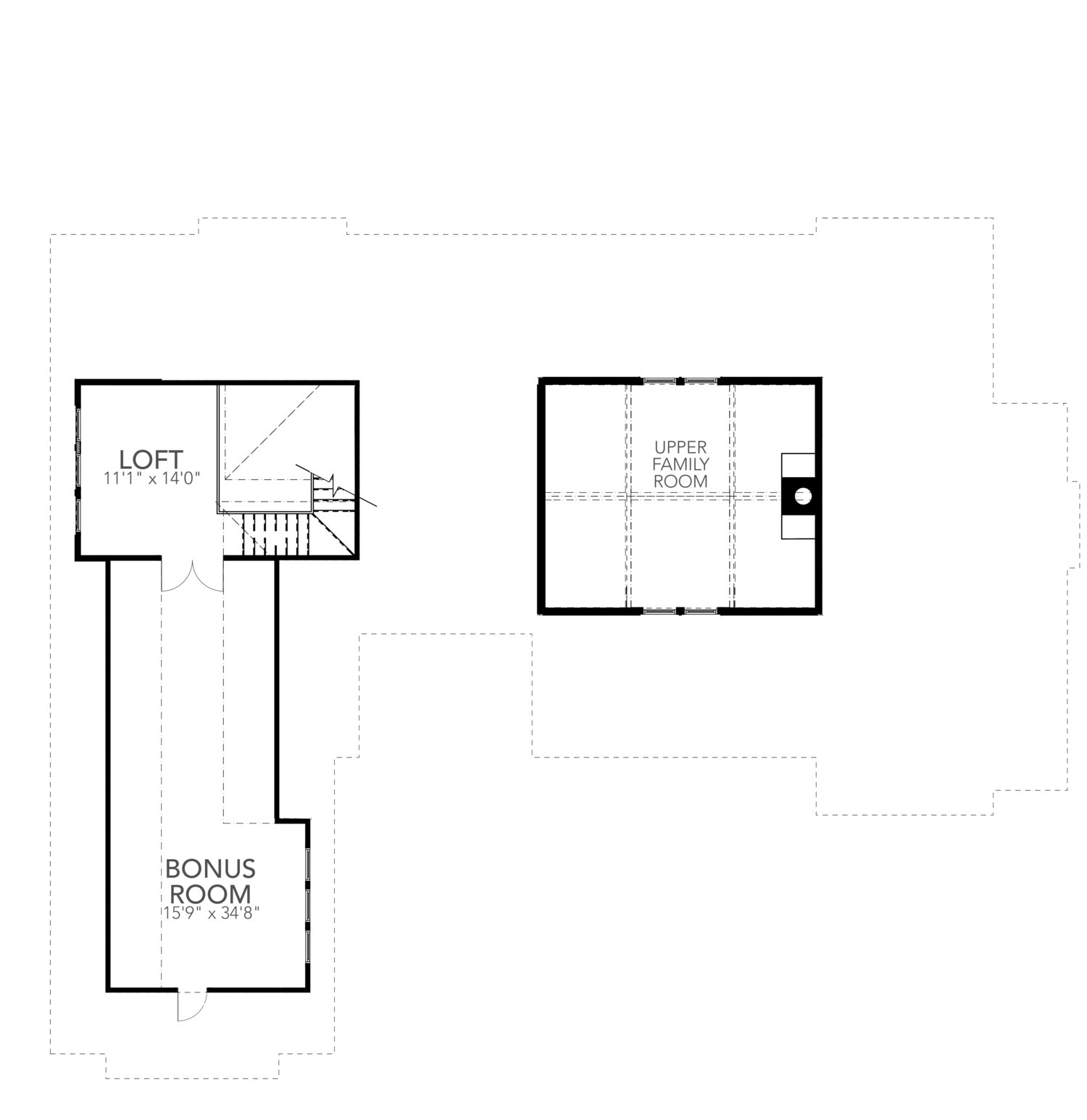 Floor Plan Second Story of Farmhouse Plan #136-1038