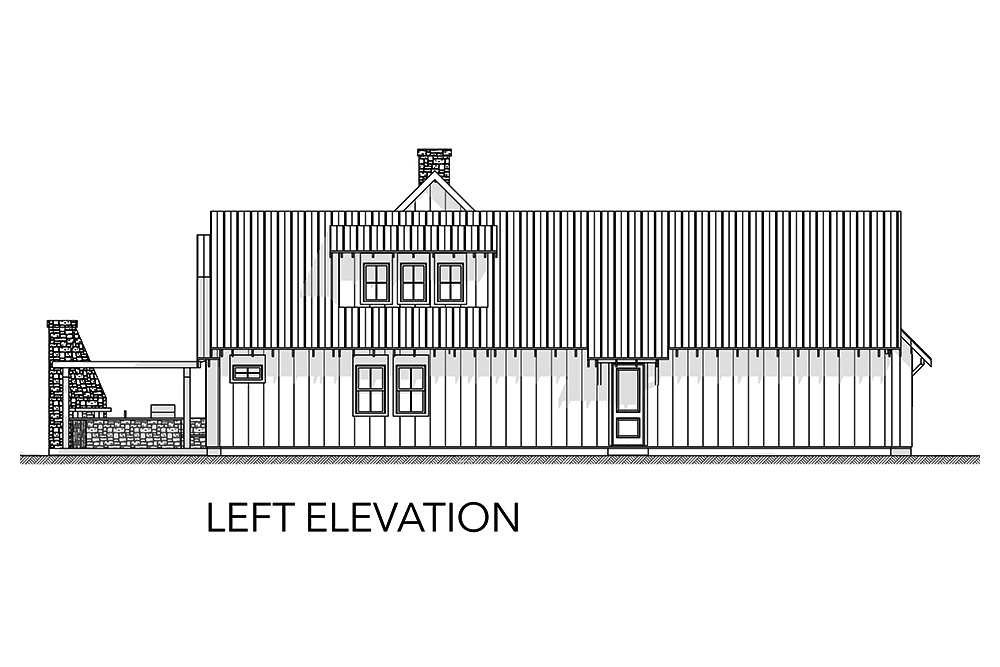 Home Plan Left Elevation of this 4-Bedroom,2888 Sq Ft Plan -136-1038