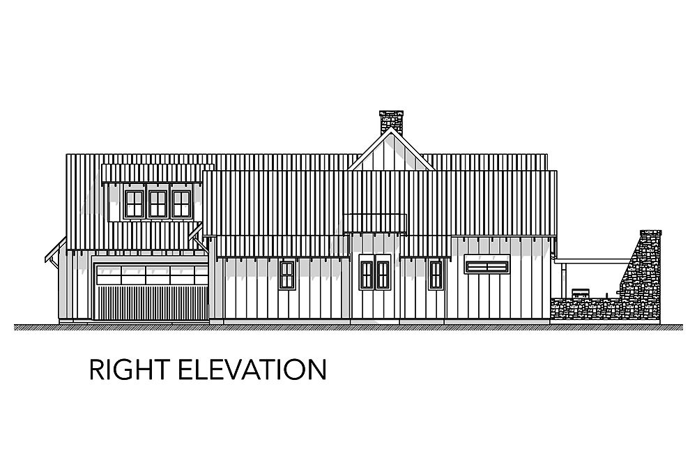 Home Plan Right Elevation of this 4-Bedroom,2888 Sq Ft Plan -136-1038
