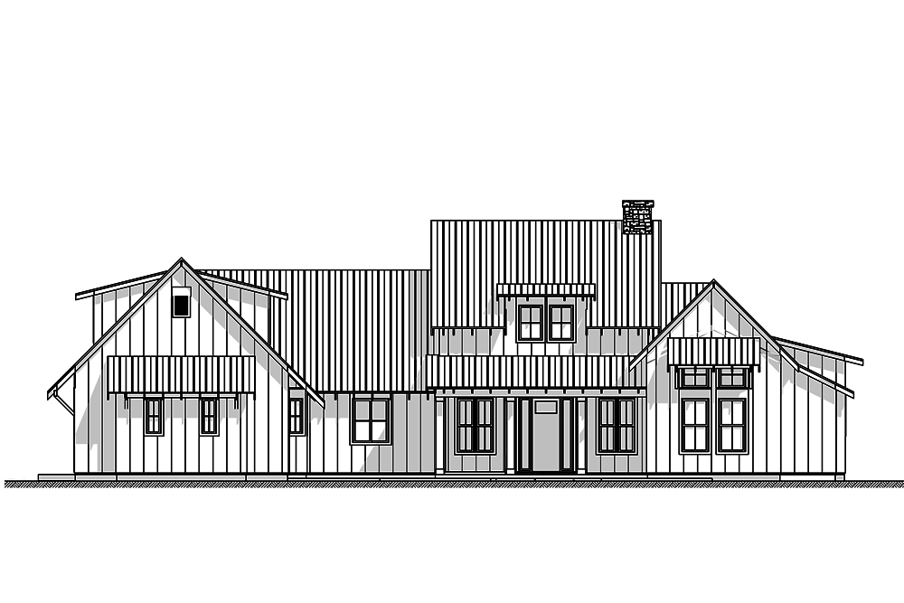 Home Plan Front Elevation of this 4-Bedroom,2888 Sq Ft Plan -136-1038