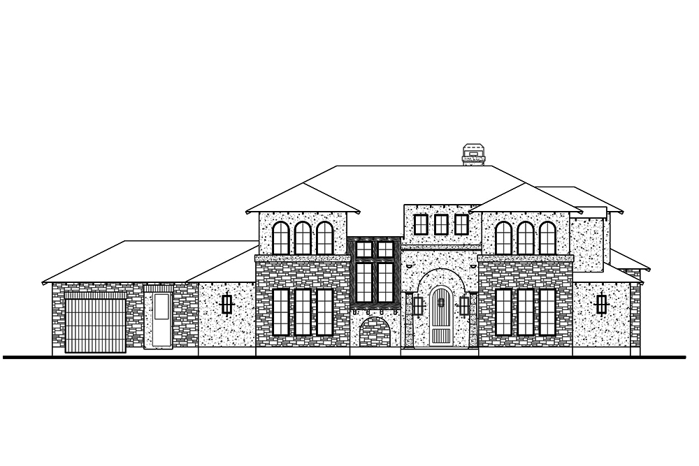 Home Plan Front Elevation of this 5-Bedroom,3585 Sq Ft Plan -136-1039