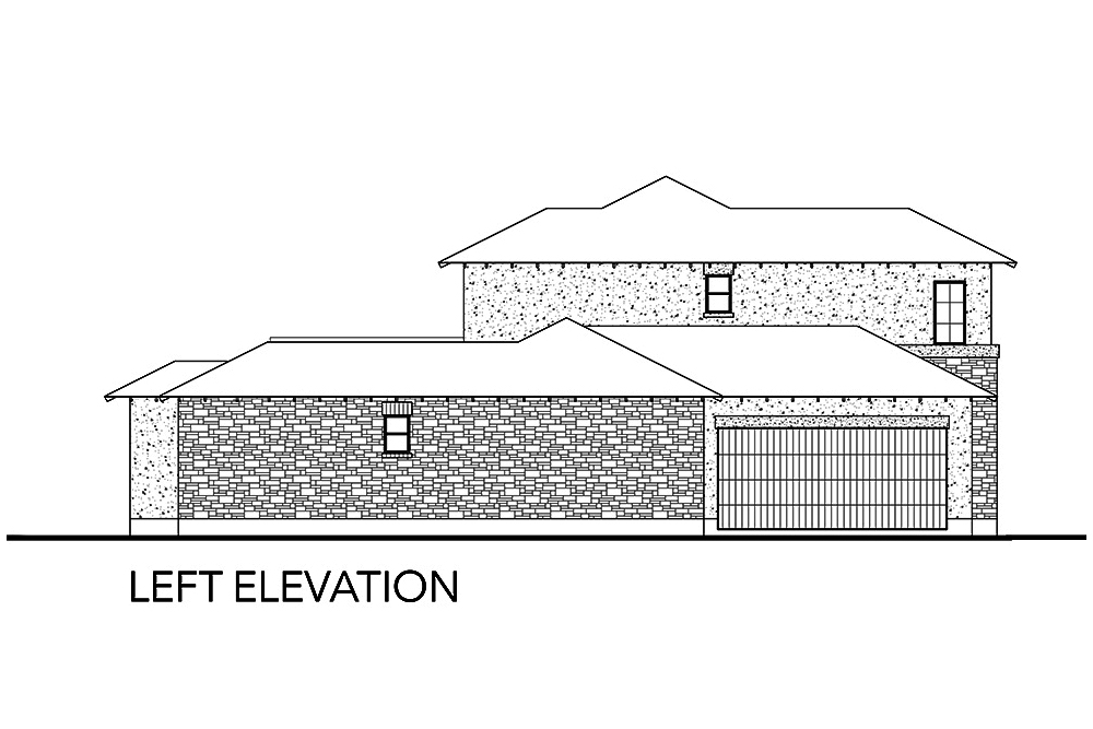Home Plan Left Elevation of this 5-Bedroom,3585 Sq Ft Plan -136-1039
