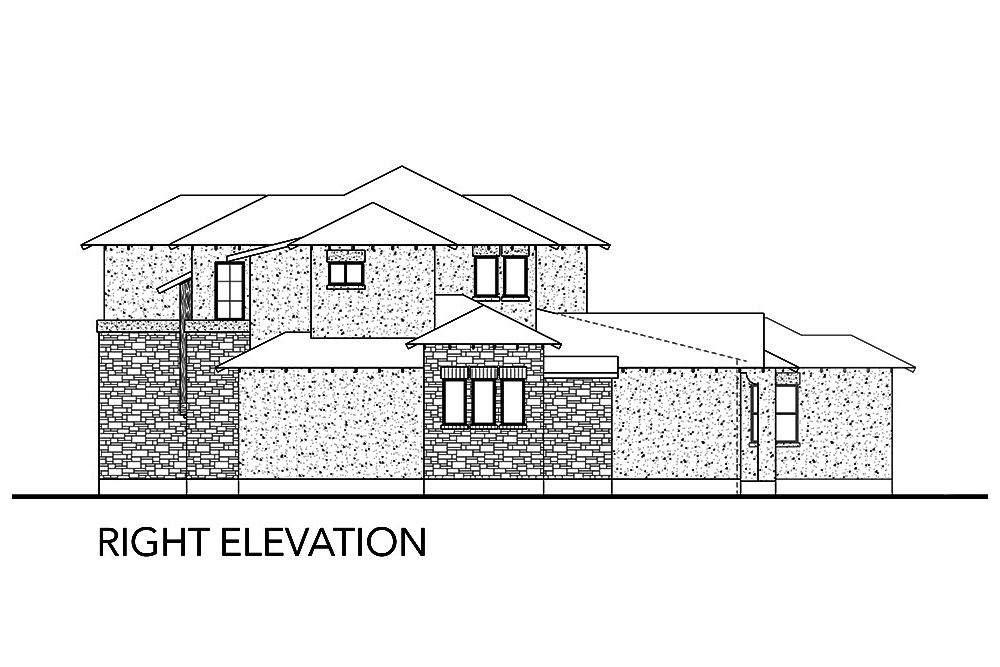 Home Plan Right Elevation of this 5-Bedroom,3585 Sq Ft Plan -136-1039