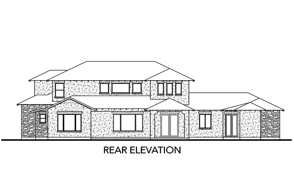 Home Plan Rear Elevation of this 5-Bedroom,3585 Sq Ft Plan -136-1039