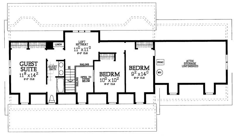 Floor Plan Second Story of Plan #137-1001