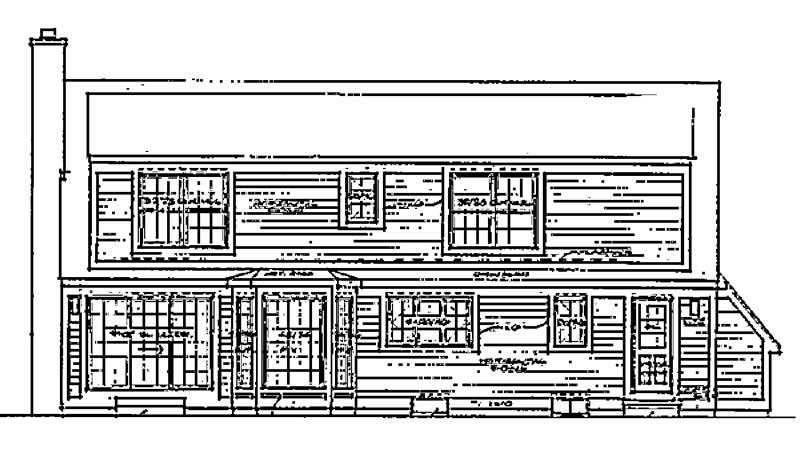 Home Plan Rear Elevation of this 3-Bedroom,2201 Sq Ft Plan -137-1005