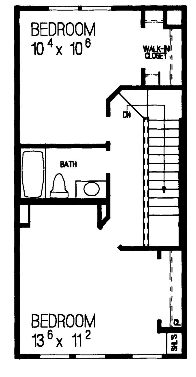 Floor Plan Second Story of Country Plan #137-1007