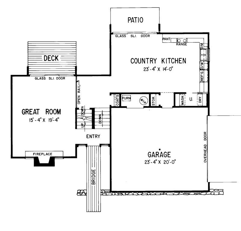 Floor Plan First Story of Contemporary Plan #137-1008