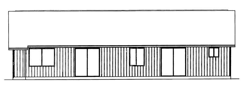 Home Plan Rear Elevation of this 3-Bedroom,1298 Sq Ft Plan -137-1009