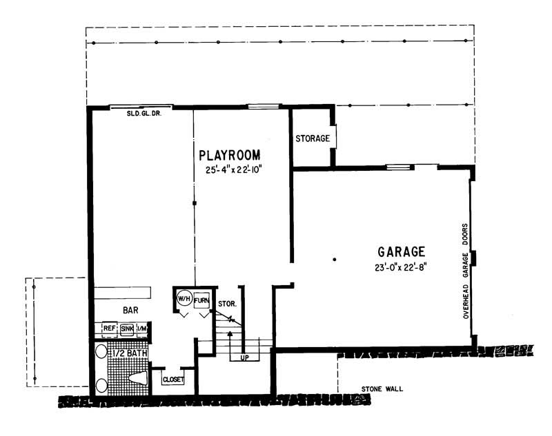 Floor Plan Basement of Contemporary Plan #137-1012
