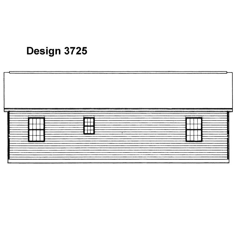 Home Plan Rear Elevation of this 3-Bedroom,982 Sq Ft Plan -137-1015