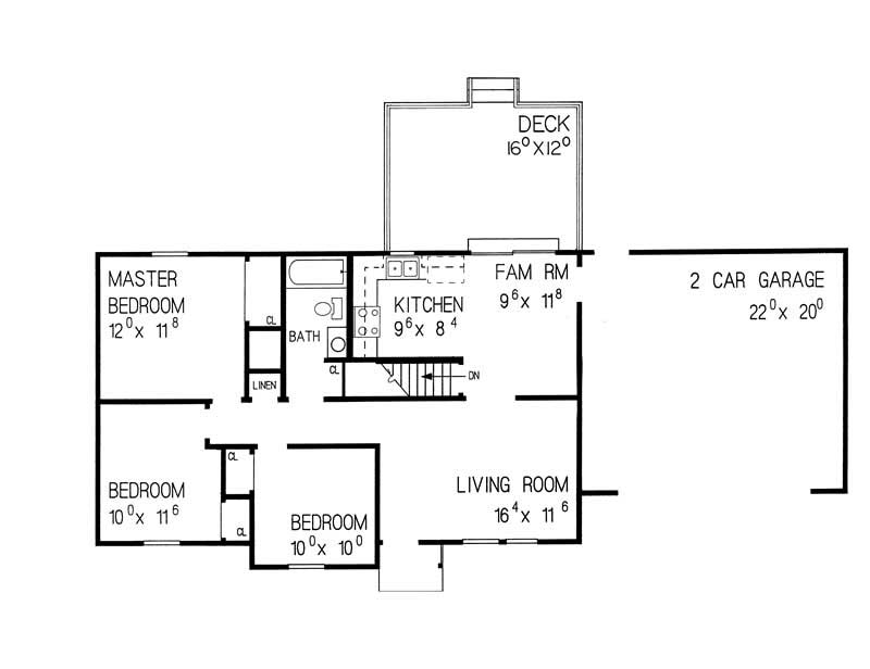Floor Plan First Story of Country Plan #137-1015