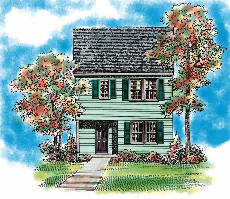 Home Plan Front Elevation of this 3-Bedroom,1445 Sq Ft Plan -137-1016