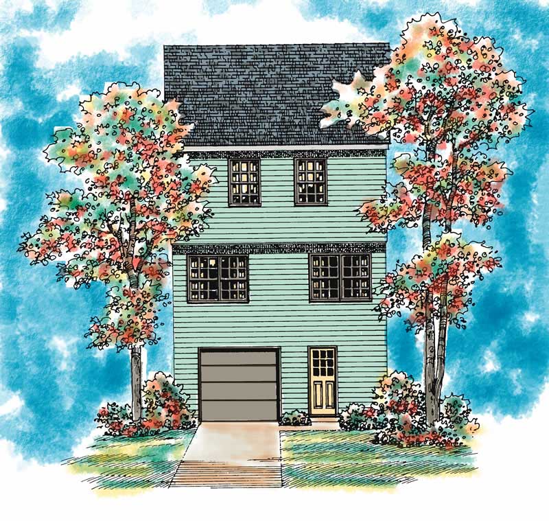 Home Plan Rear Elevation of this 3-Bedroom,1445 Sq Ft Plan -137-1016