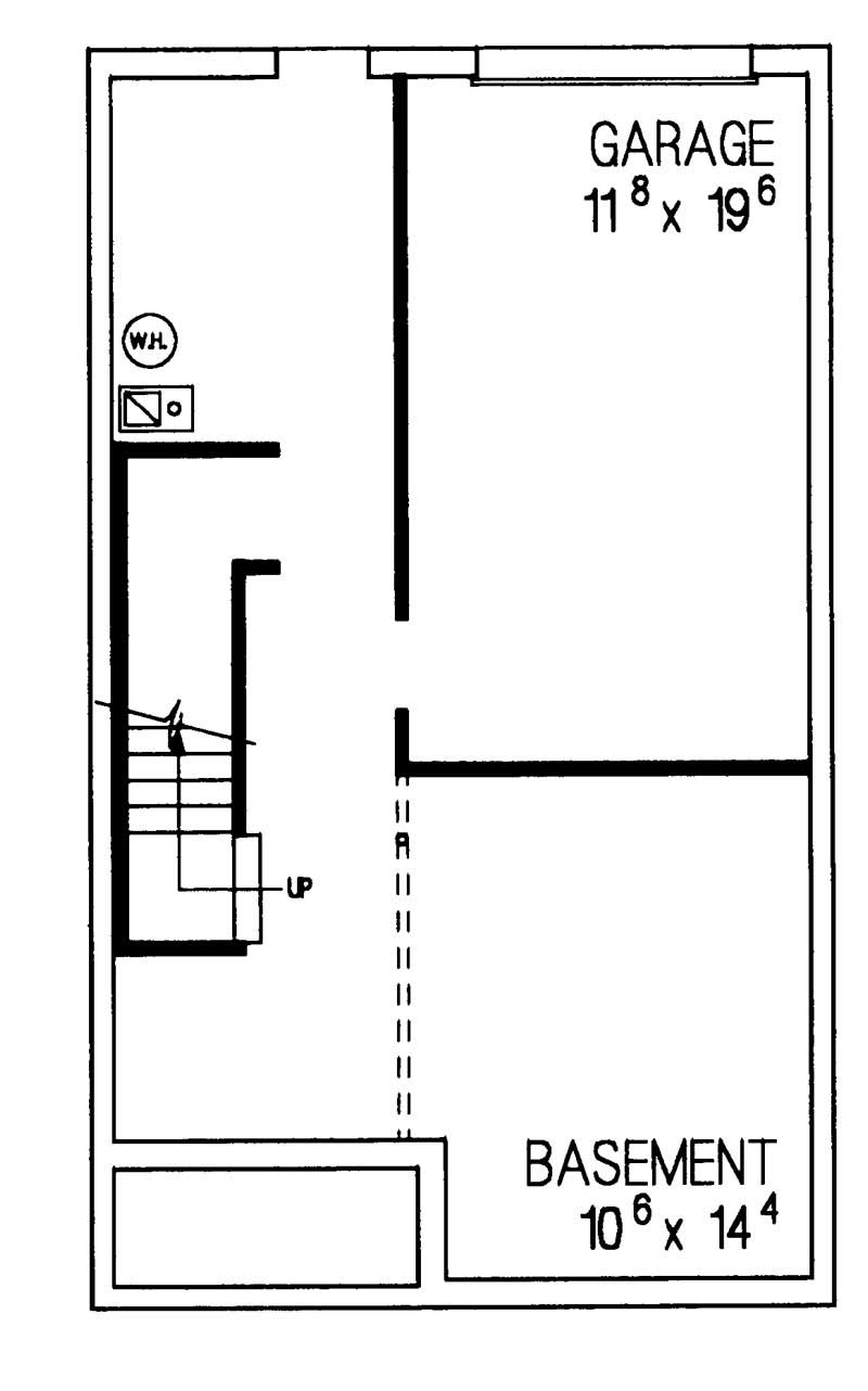 Floor Plan Basement of Country Plan #137-1016