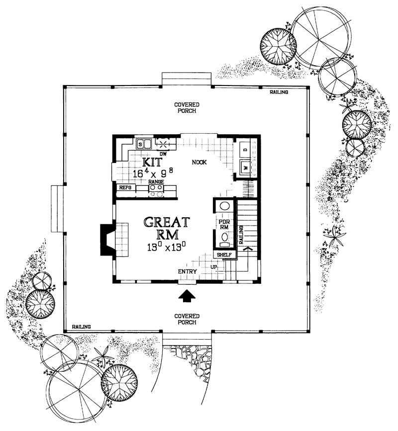 Floor Plan First Story of Country Plan #137-1023