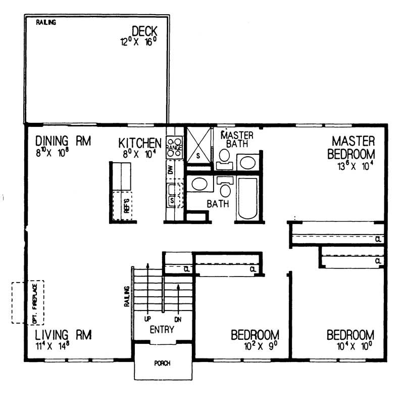 Floor Plan Second Story of Contemporary Plan #137-1024