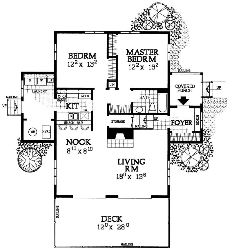 Floor Plan First Story of Contemporary Plan #137-1025