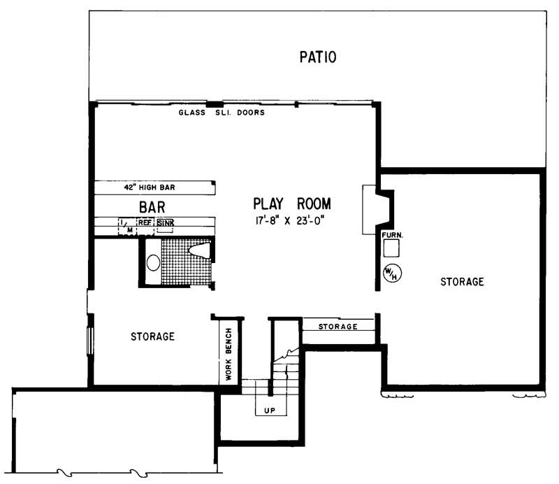 Floor Plan Basement of Contemporary Plan #137-1029