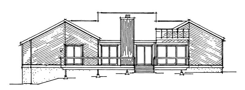Home Plan Rear Elevation of this 3-Bedroom,1873 Sq Ft Plan -137-1030