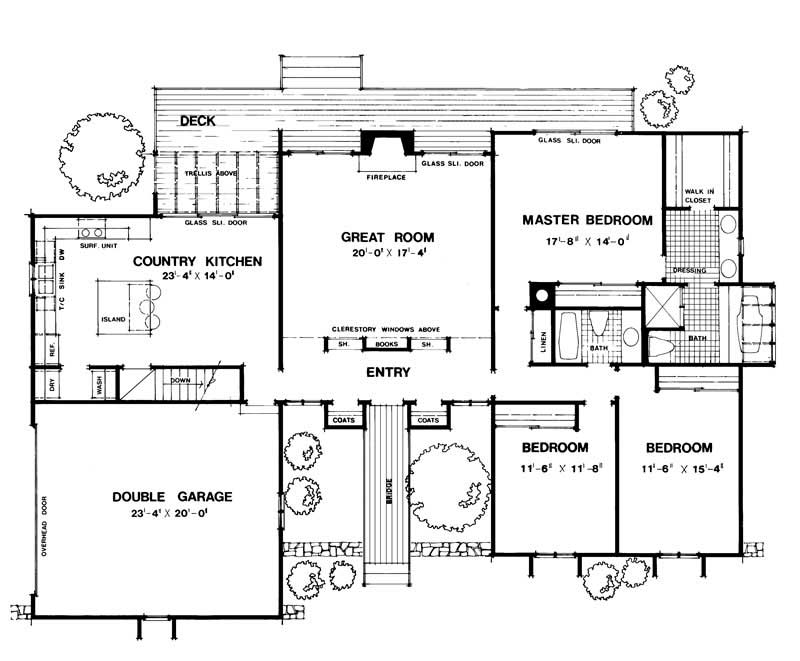 Floor Plan First Story of Contemporary Plan #137-1030