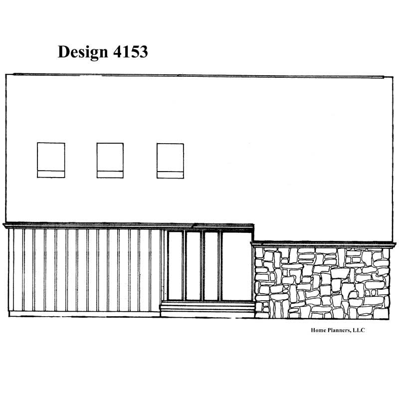 Home Plan Rear Elevation of this 3-Bedroom,1442 Sq Ft Plan -137-1032