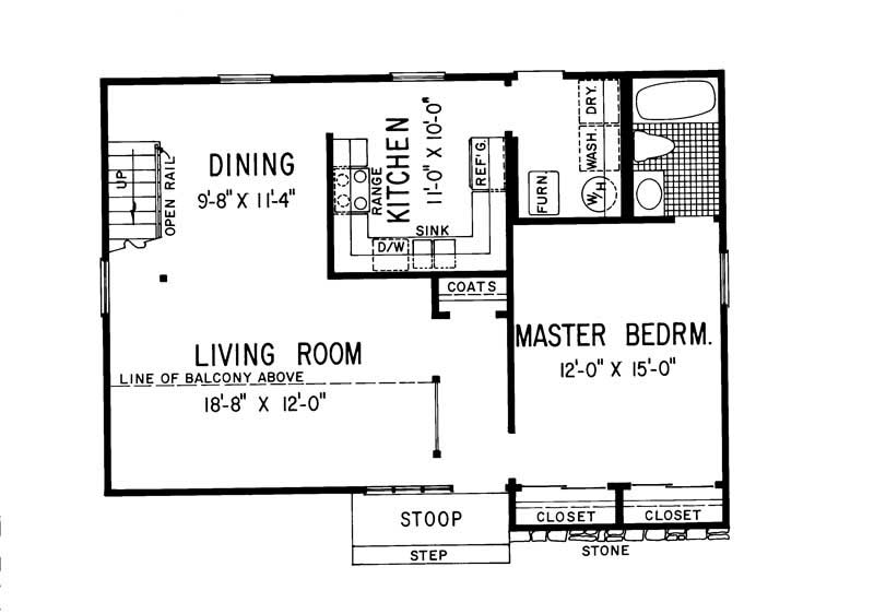 Floor Plan First Story of Contemporary Plan #137-1032