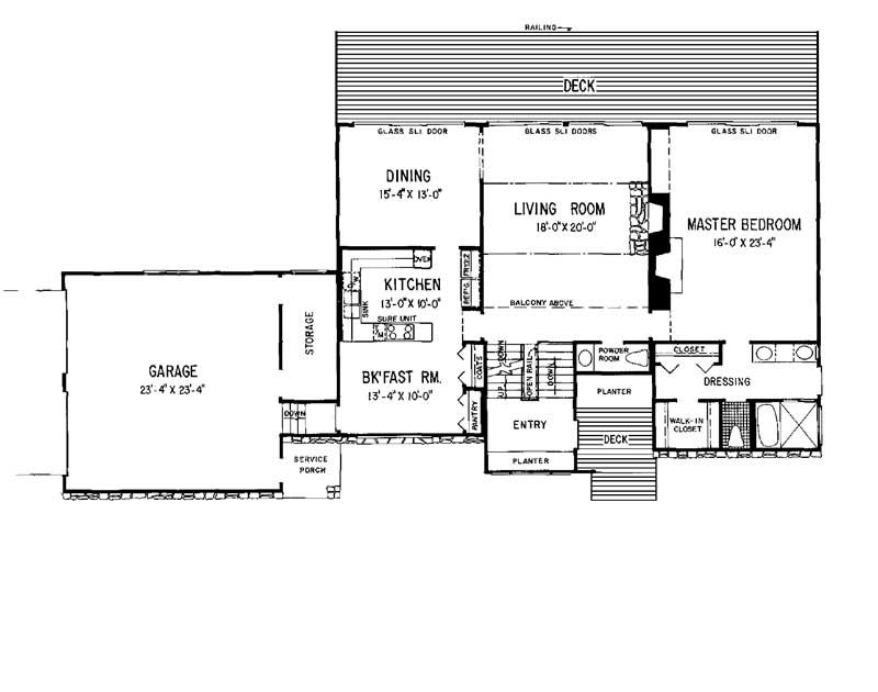 Floor Plan First Story of Contemporary Plan #137-1033