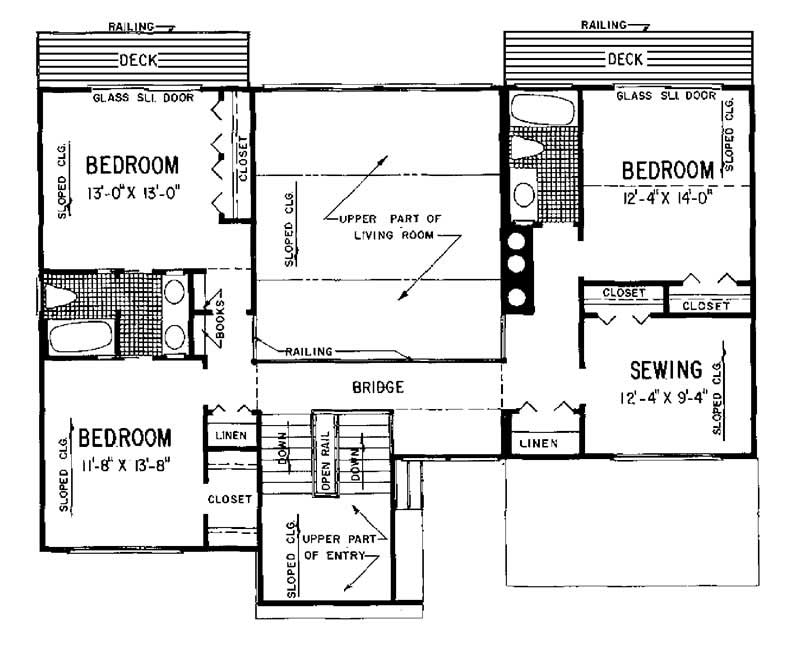 Floor Plan Basement of Contemporary Plan #137-1033