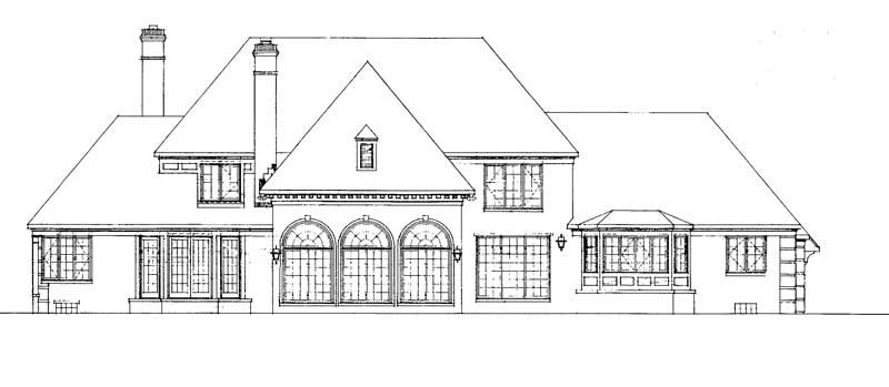 Home Plan Rear Elevation of this 5-Bedroom,4648 Sq Ft Plan -137-1035