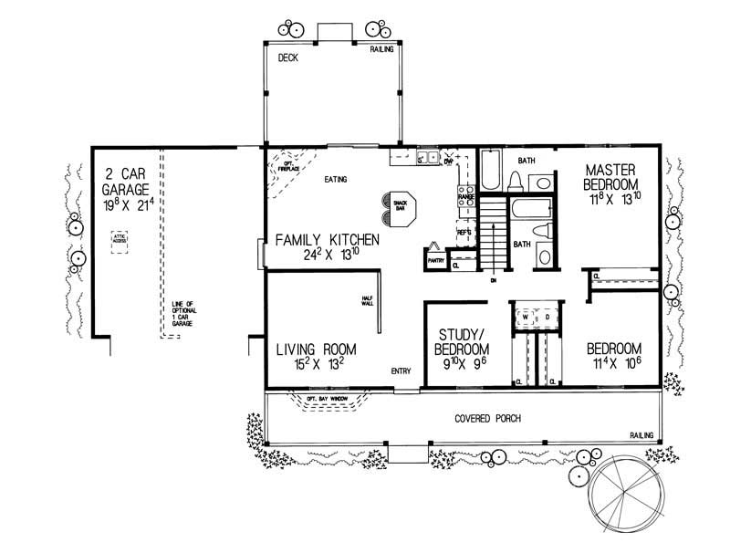 Floor Plan First Story of Country Plan #137-1038