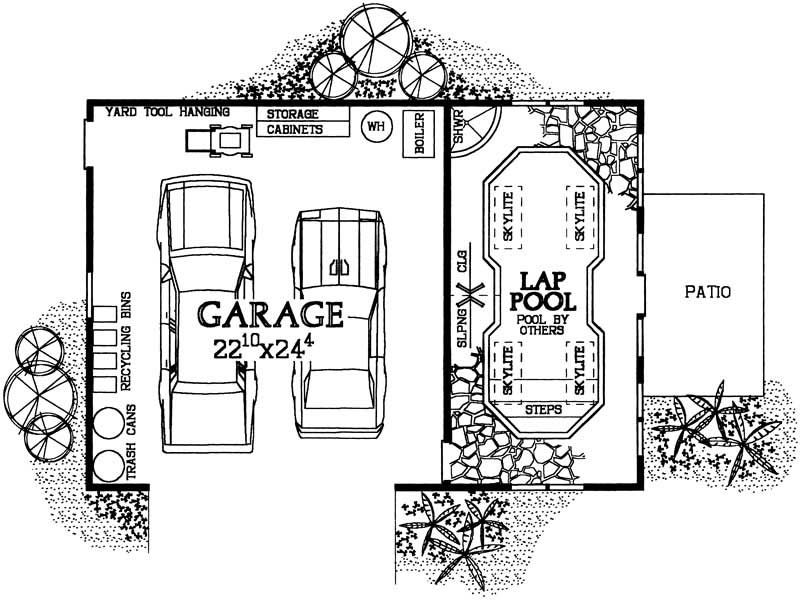 Floor Plan First Story of Garage Plan #137-1040