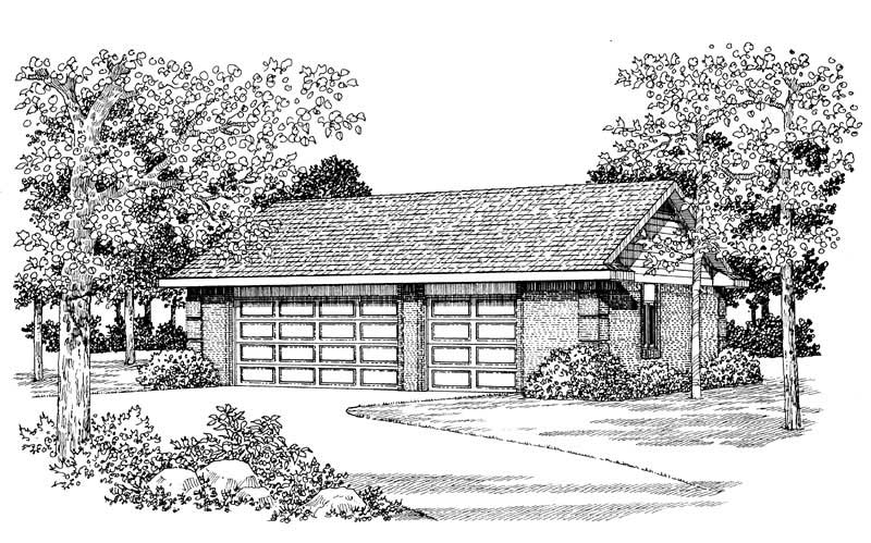 Front elevation of Garage home (ThePlanCollection: House Plan #137-1042)