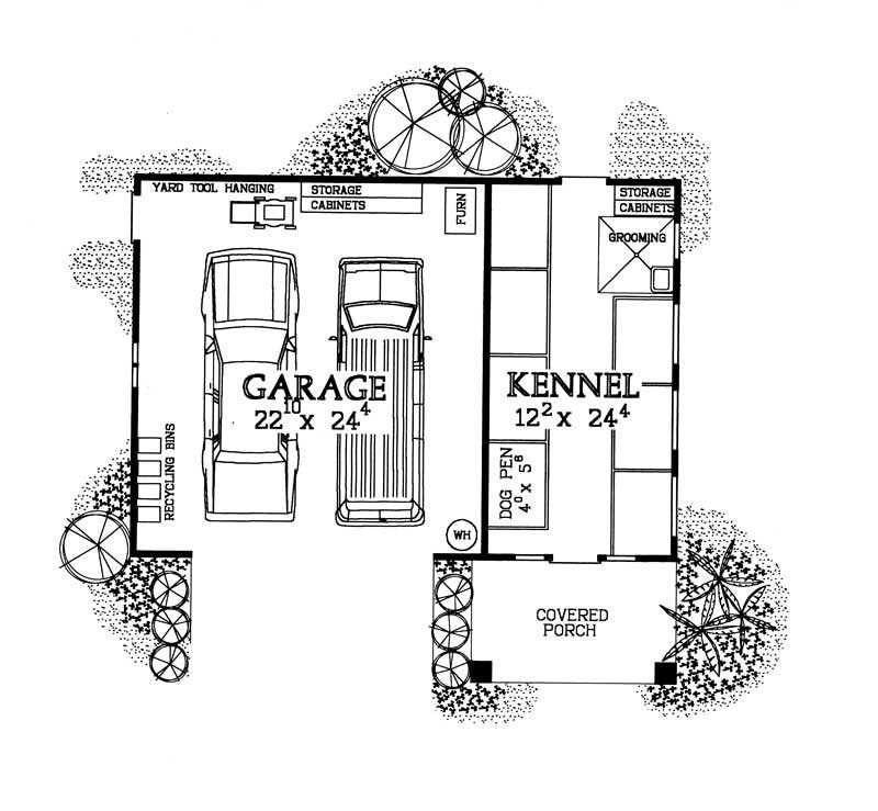 Floor Plan First Story of Garage Plan #137-1044