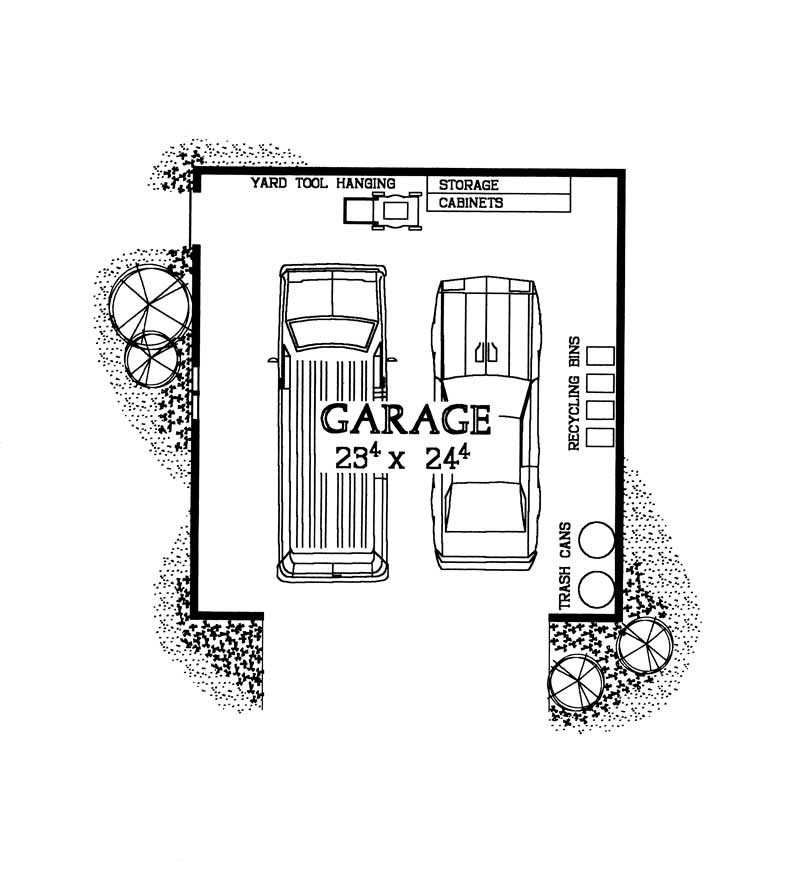 Floor Plan First Story of Garage Plan #137-1045