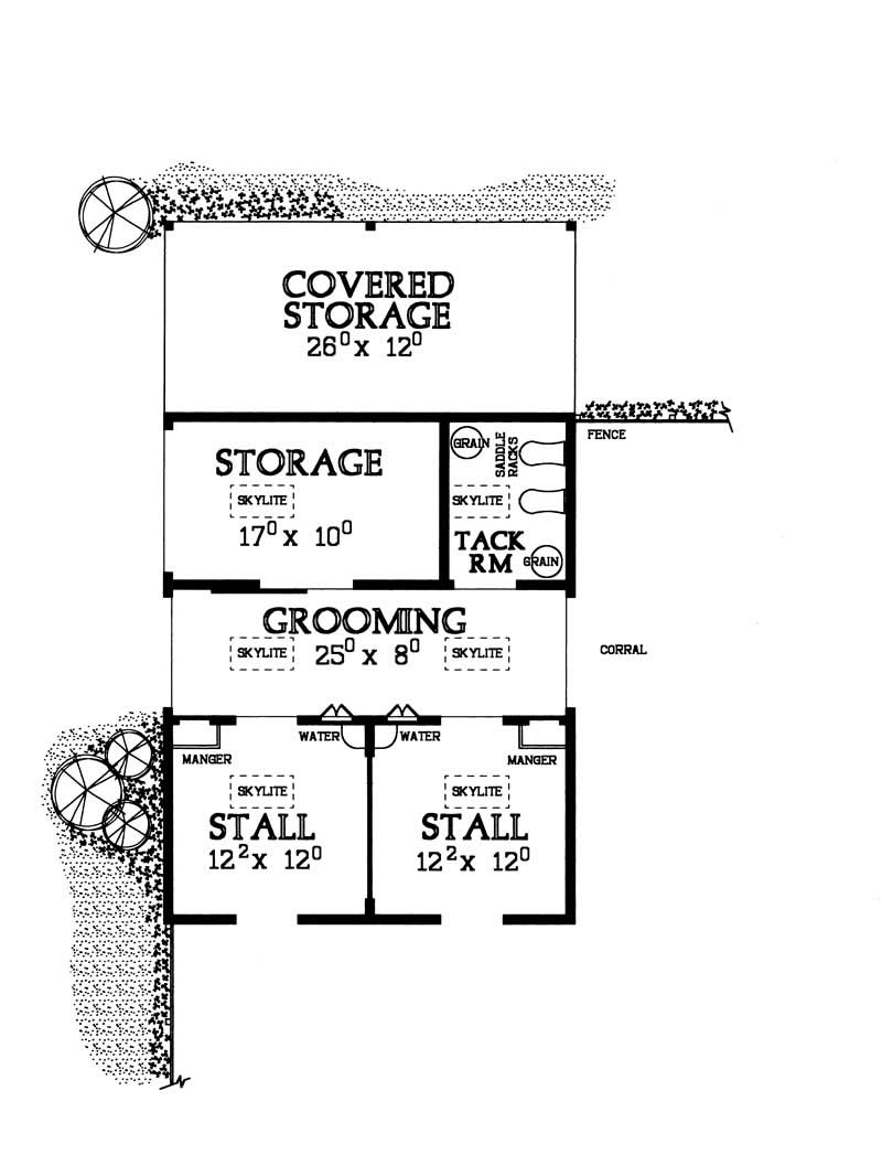 Floor Plan First Story of Garage Plan #137-1047