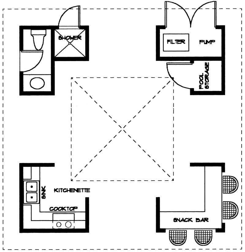 Floor Plan First Story of Garage Plan #137-1048