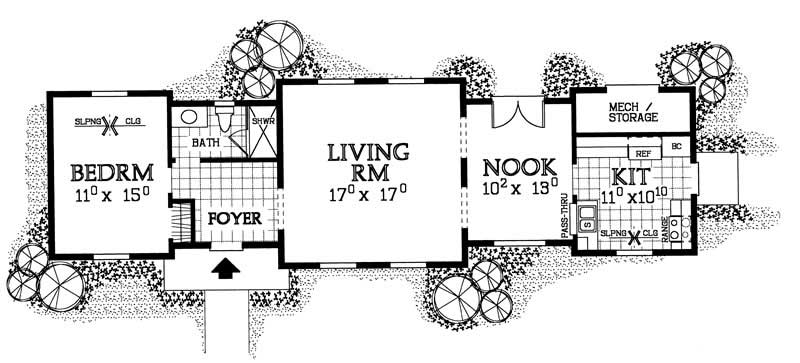 Floor Plan First Story of Country Plan #137-1049