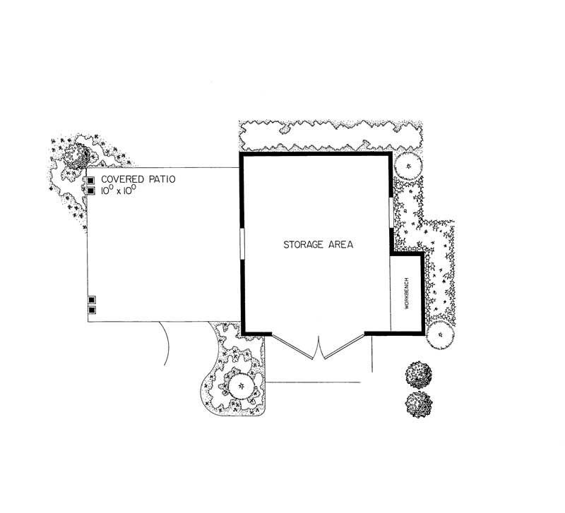 Floor Plan First Story of Garage Plan #137-1050