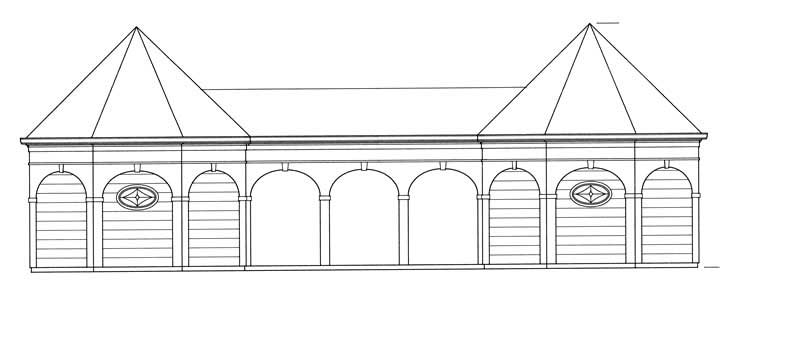 Home Plan Rear Elevation of this 1-Bedroom,560 Sq Ft Plan -137-1052