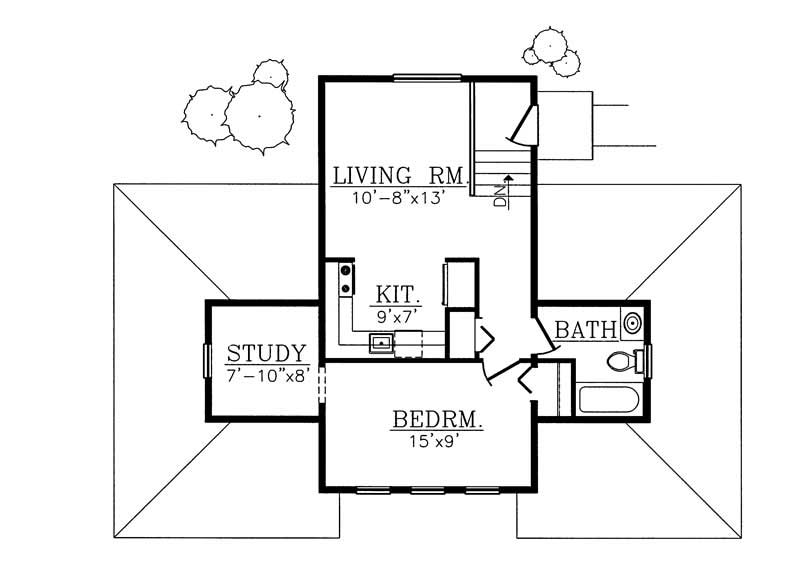 Floor Plan Second Story of Garage Plan #137-1053