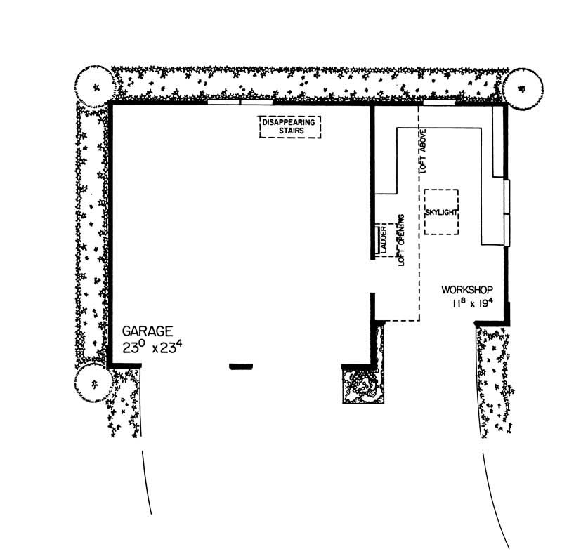 Floor Plan First Story of Garage Plan #137-1055