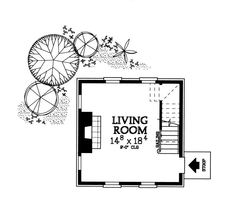 Floor Plan First Story of European Plan #137-1057